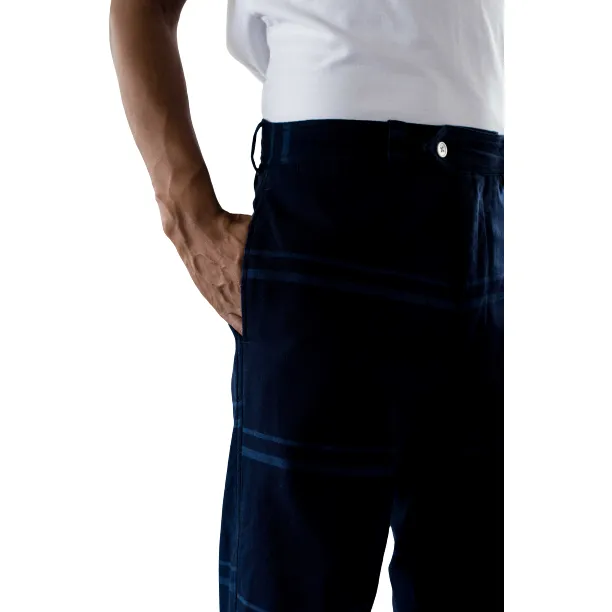 Madras Summer Trouser, Navy / Blue Stripe