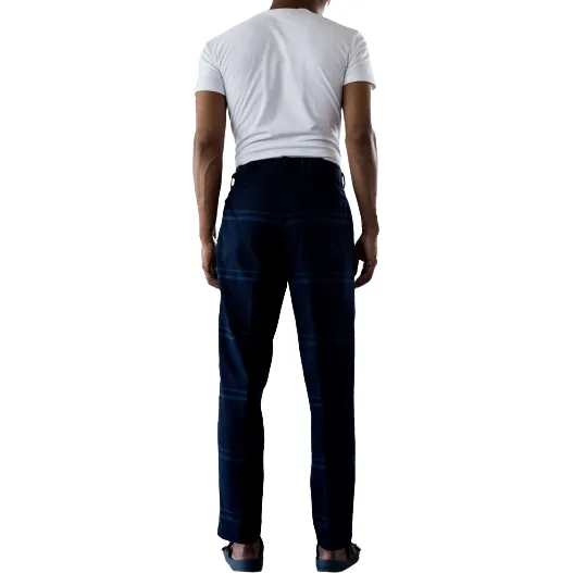 Madras Summer Trouser, Navy / Blue Stripe