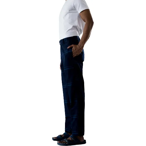 Madras Summer Trouser, Navy / Blue Stripe