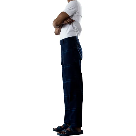 Madras Summer Trouser, Navy / Blue Stripe