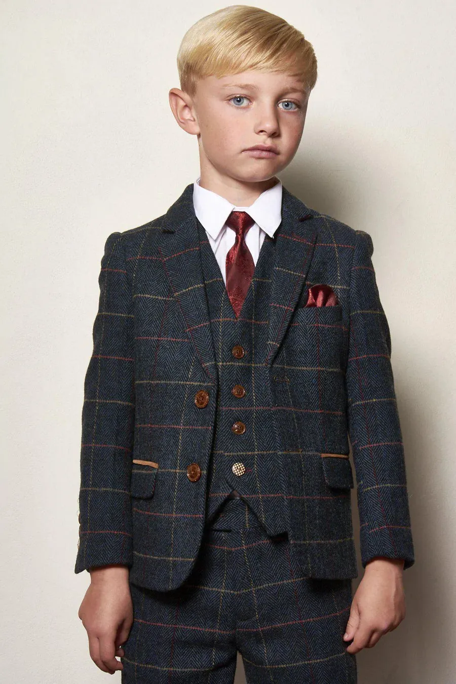 Marc Darcy Kids Eton 3-Piece Suit Blue (Age 1-8)