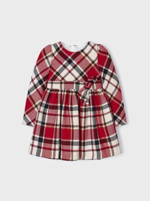 Mayoral Junior Girl Check Long Sleeve Dress - 2 Colours