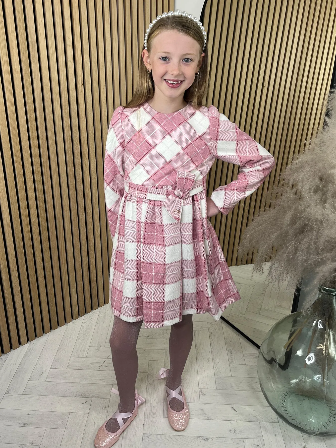 Mayoral Junior Girl Check Long Sleeve Dress - 2 Colours