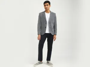 Men Textured Lapel Collar Blazer