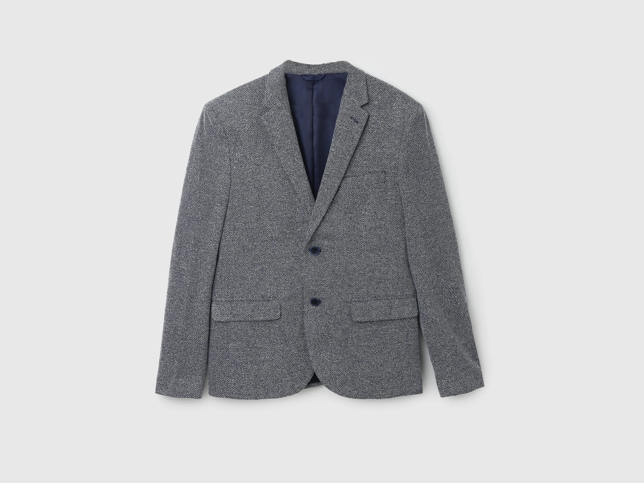 Men Textured Lapel Collar Blazer