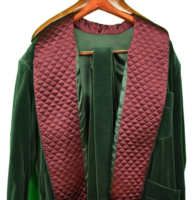 Mens Jacket Green Red Velvet Blazer Quilted Jackets Host Wear Dinner Jacket for men
