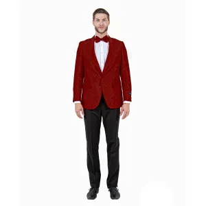 Mens Slim-Fit Solid Paisley Blazer Only w/ Shawl Collar