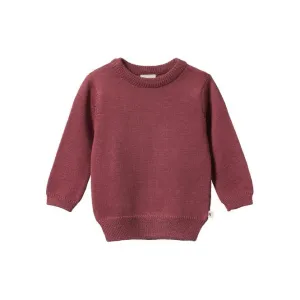 Merino Knit Pullover - Rhubarb