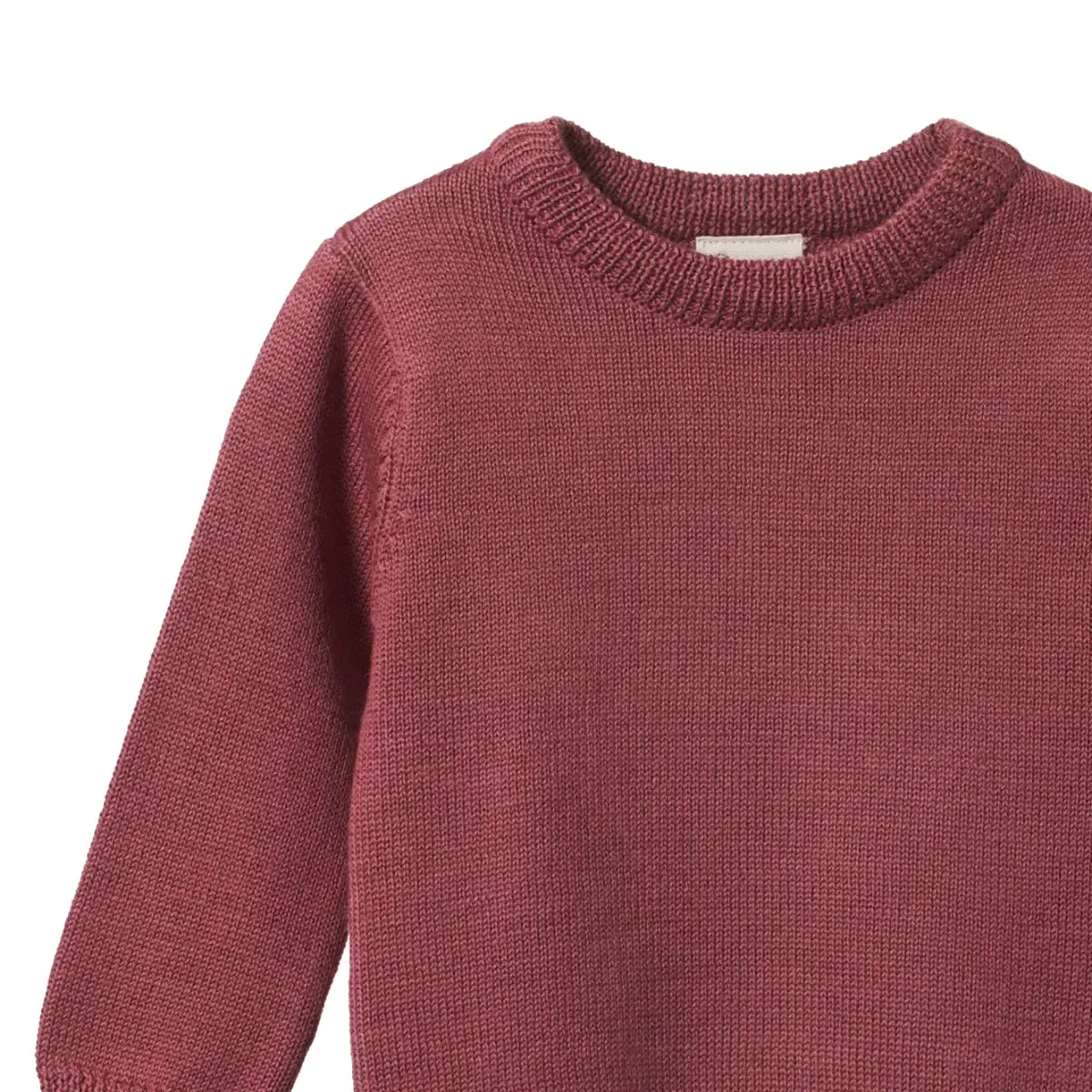 Merino Knit Pullover - Rhubarb