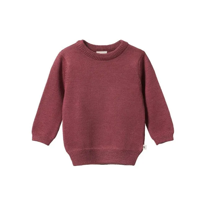 Merino Knit Pullover - Rhubarb