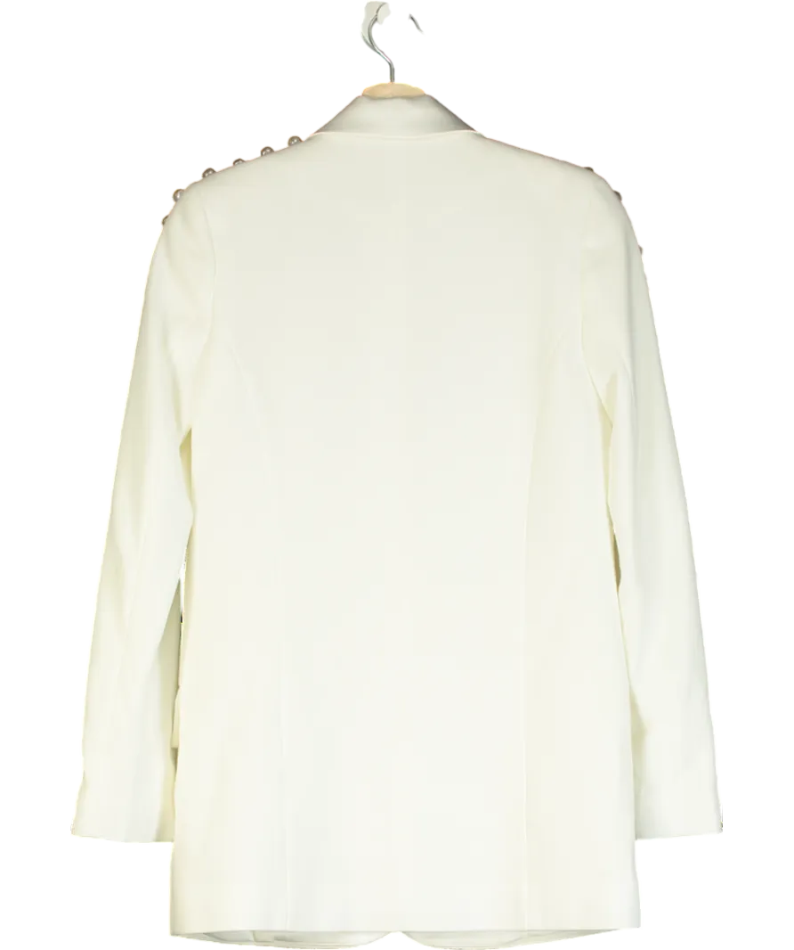Nadine Merabi Charlotte White Pearl embellished Blazer UK 6
