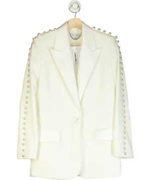 Nadine Merabi Charlotte White Pearl embellished Blazer UK 6