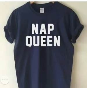 Navy Blue Cotton Printed Tshirt For Women