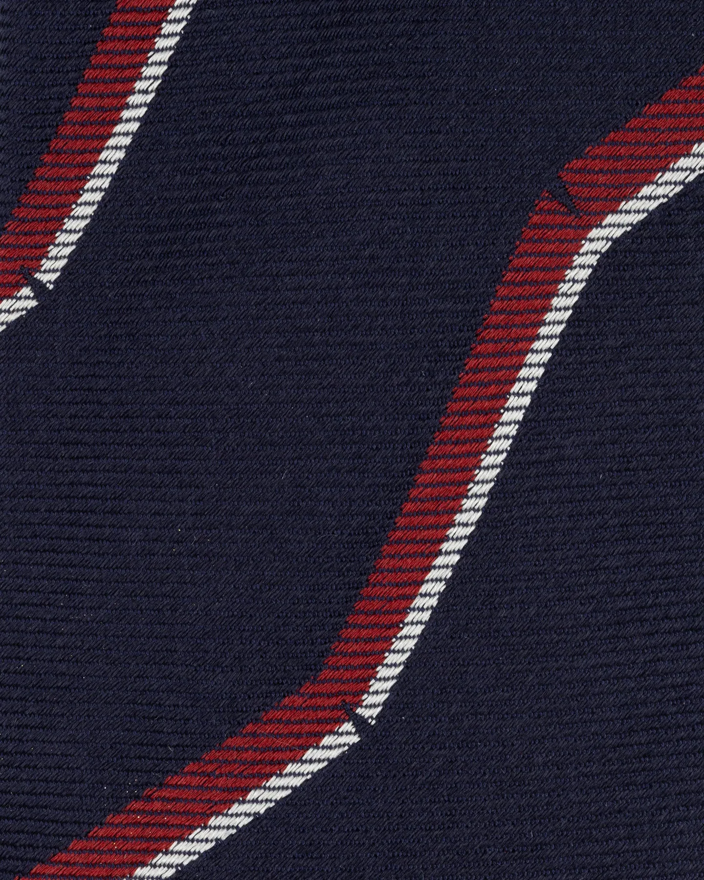 Navy Red and White Broken Regimental Stripe Tie