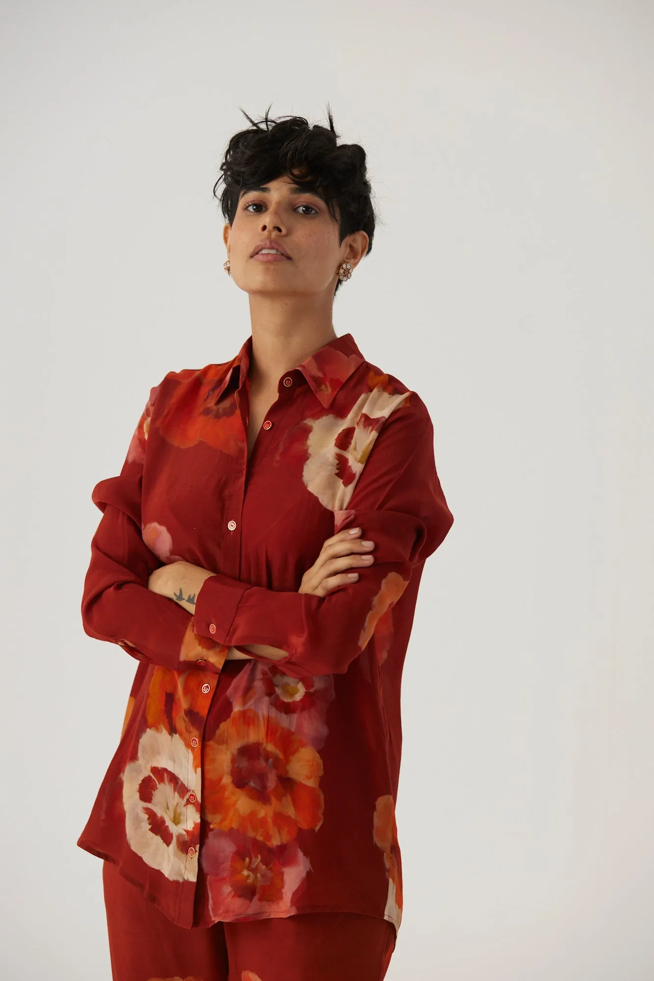 New Season Fall 24/Summer 25-Coord Set Crepe Gardenia Red-YAMBB30-Fashion Edit Yam