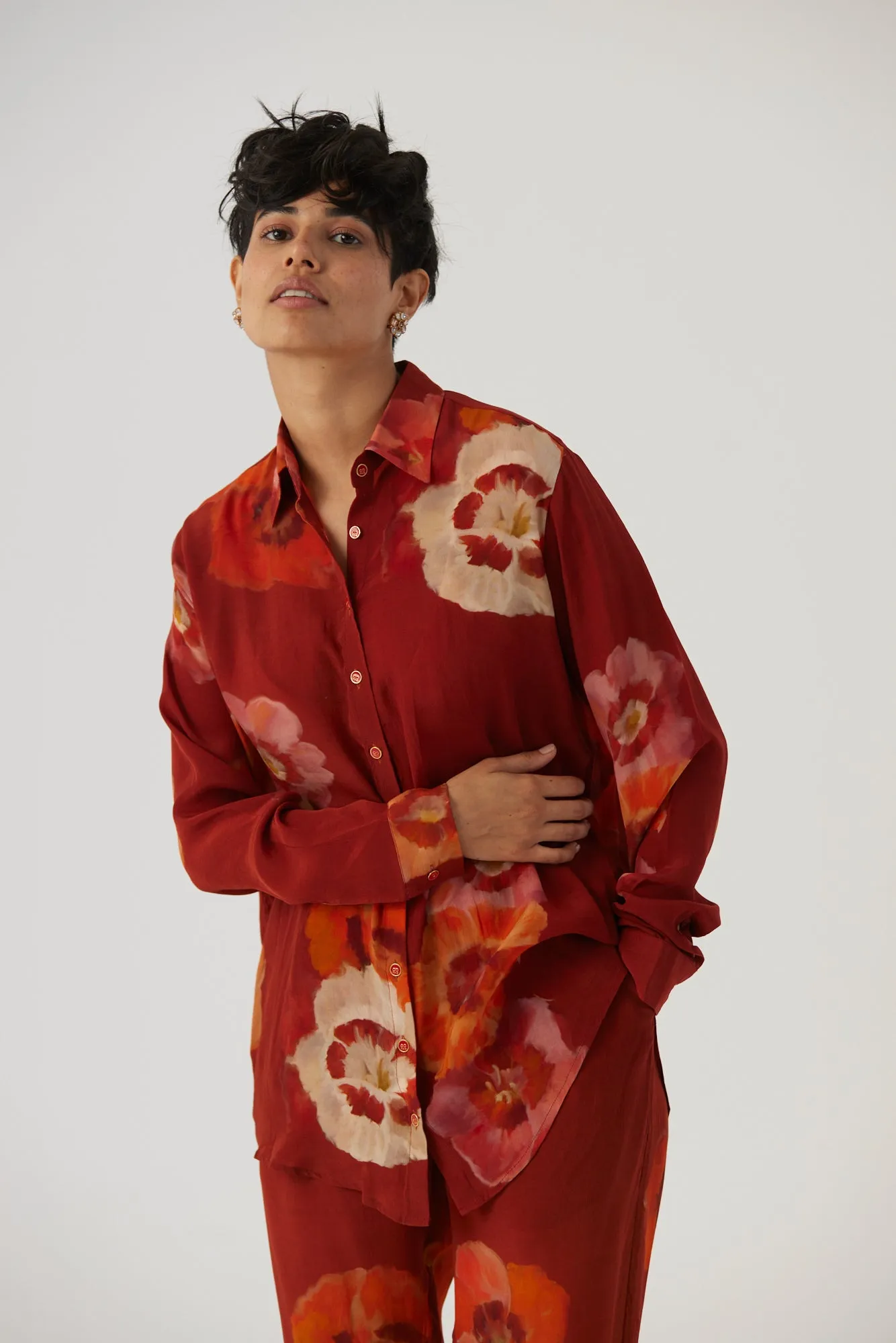 New Season Fall 24/Summer 25-Coord Set Crepe Gardenia Red-YAMBB30-Fashion Edit Yam