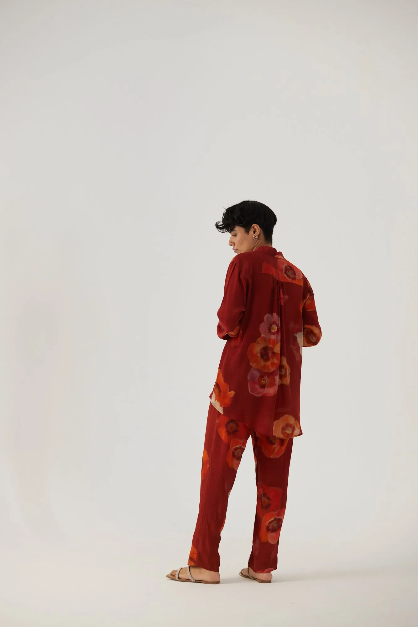 New Season Fall 24/Summer 25-Coord Set Crepe Gardenia Red-YAMBB30-Fashion Edit Yam