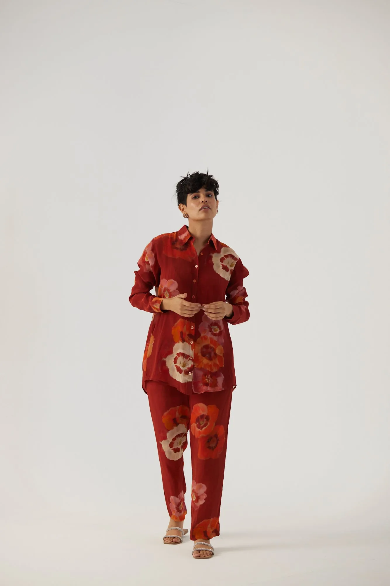 New Season Fall 24/Summer 25-Coord Set Crepe Gardenia Red-YAMBB30-Fashion Edit Yam