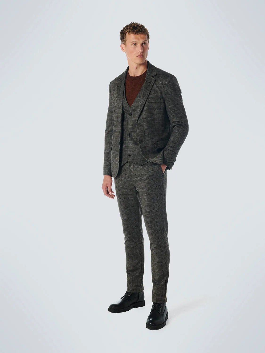 NO EXCESS JERSEY STRETCH CHECK BLAZER 21910805