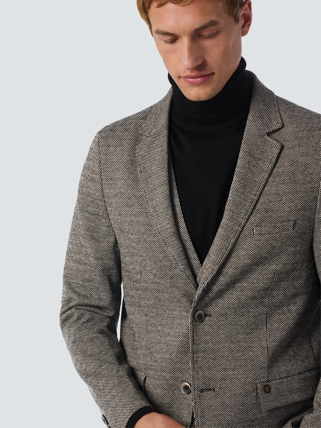 NO EXCESS TEXTURED STRETCH JERSEY MELANGE BLAZER 25910901