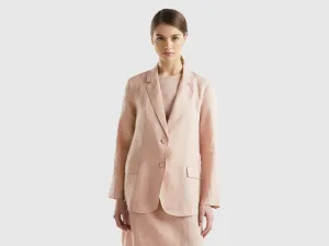 Notched Lapel Collar Solid Blazer