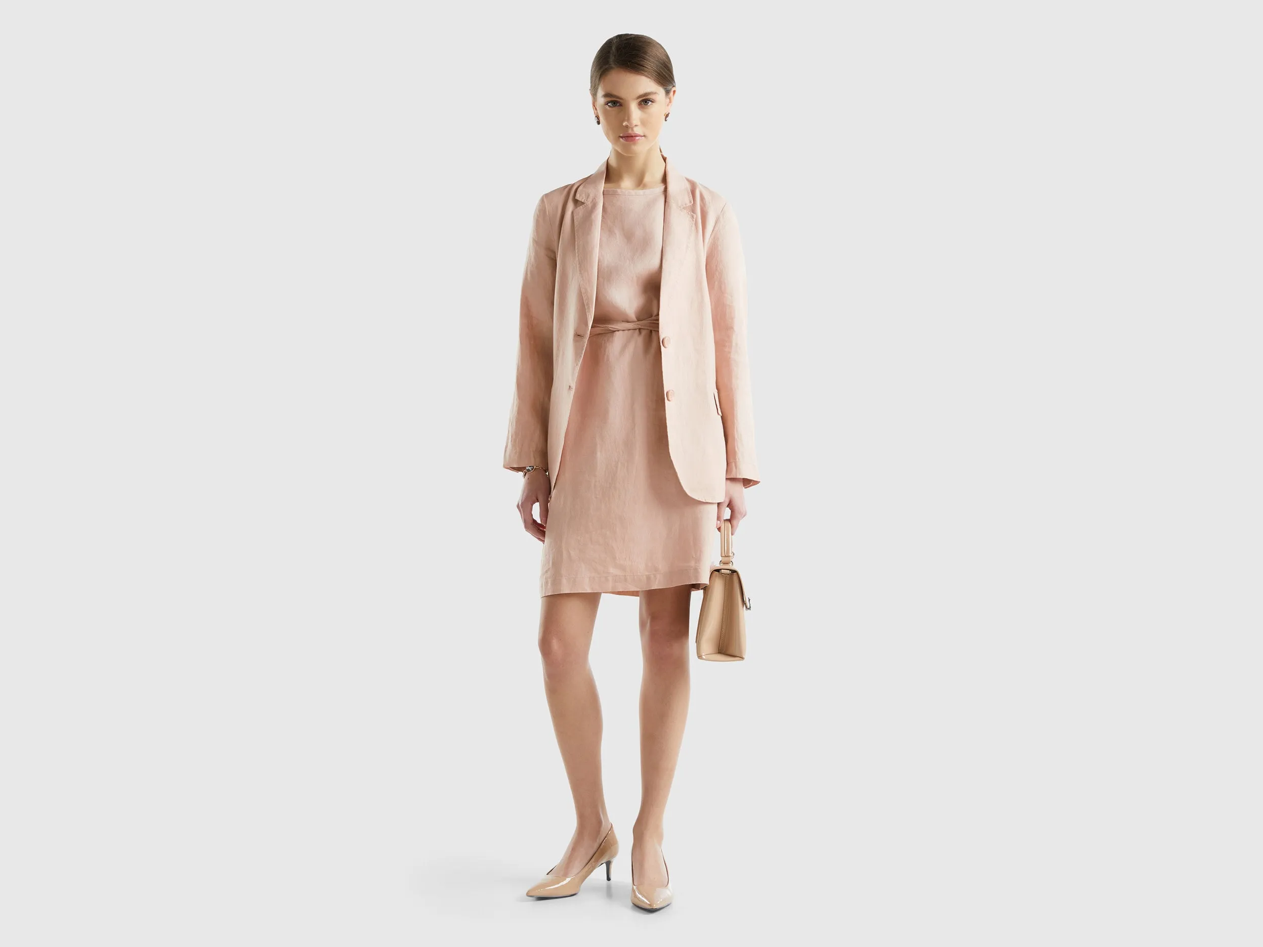 Notched Lapel Collar Solid Blazer