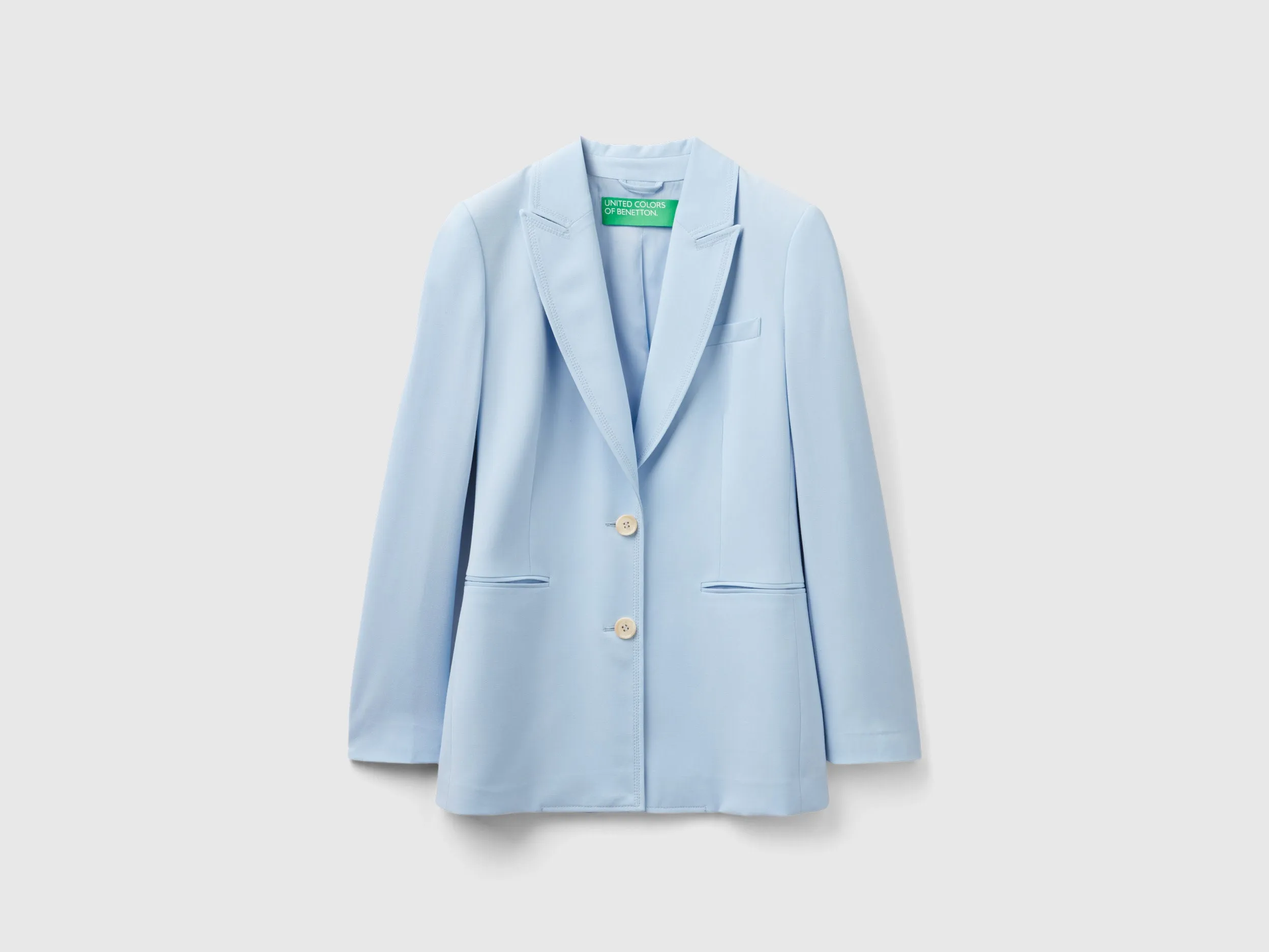 Notched Lapel Collar Solid Blazer