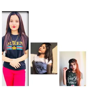 Pack of 3 - Black Queen NewWhite Karma and Black Girl Power Printed T-Shirt