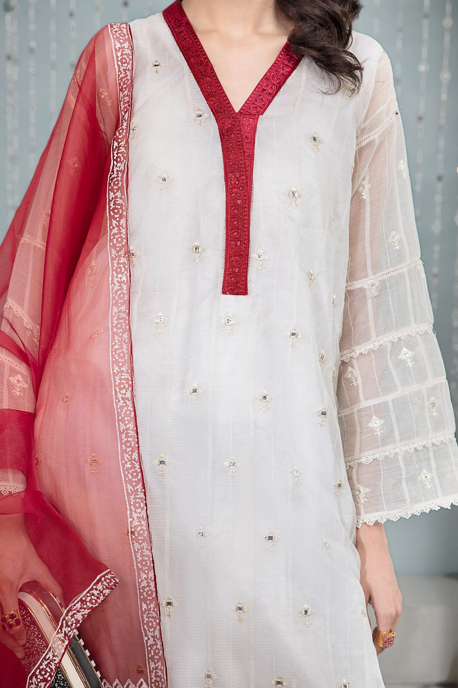 Pakistani Party Dress in Tulip Pants with Kurti Style