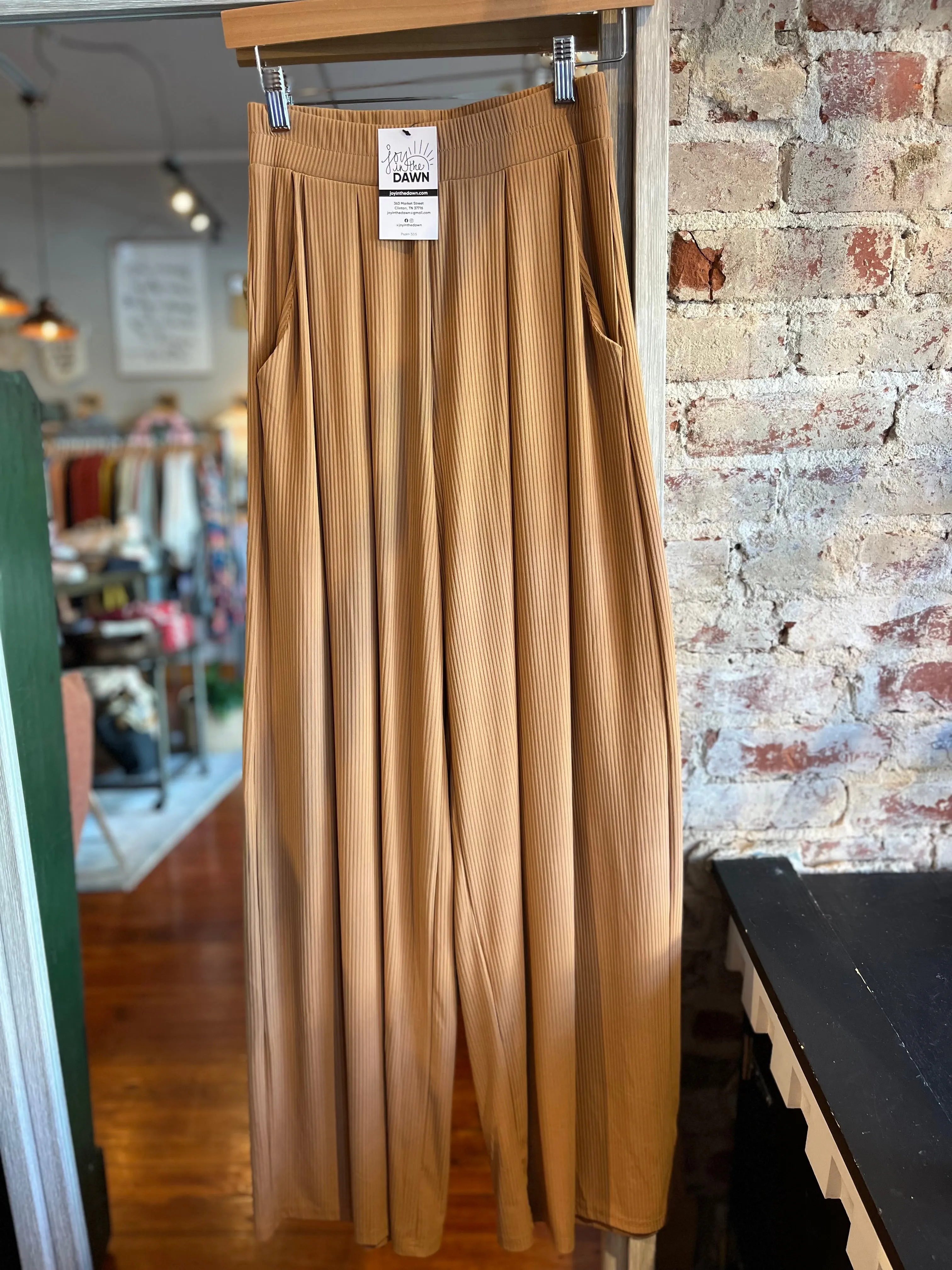 Palazzo Pants-Tan