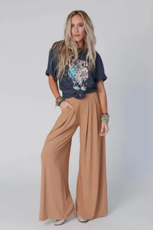 Palazzo Pants-Tan