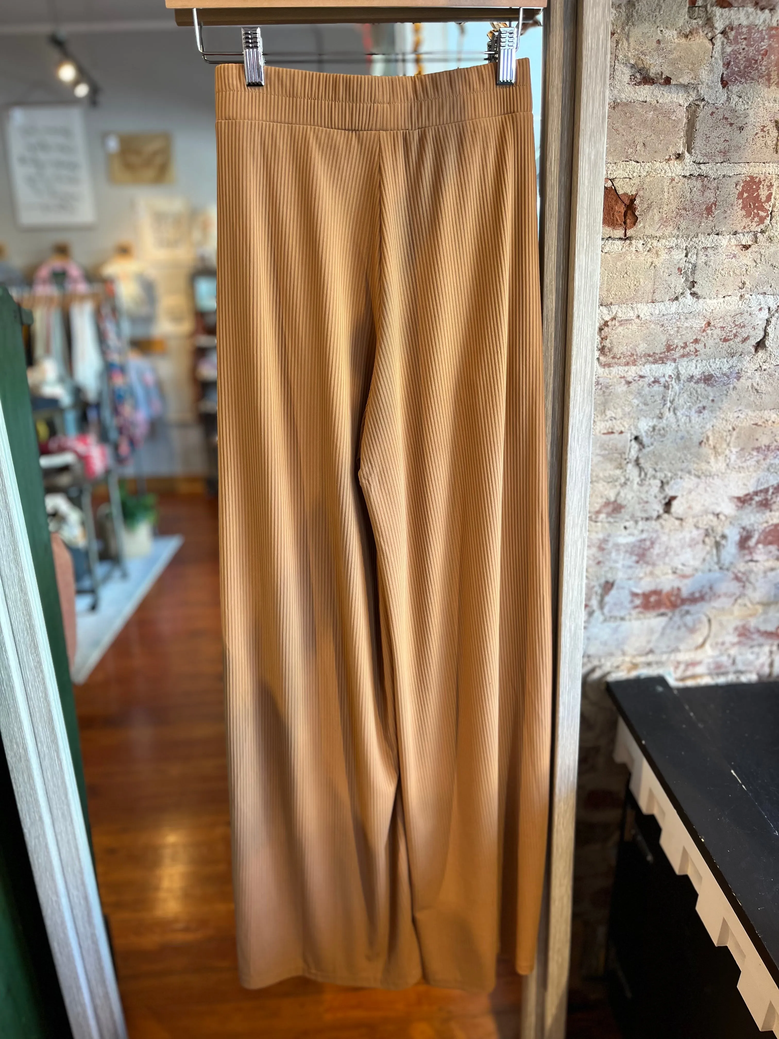 Palazzo Pants-Tan