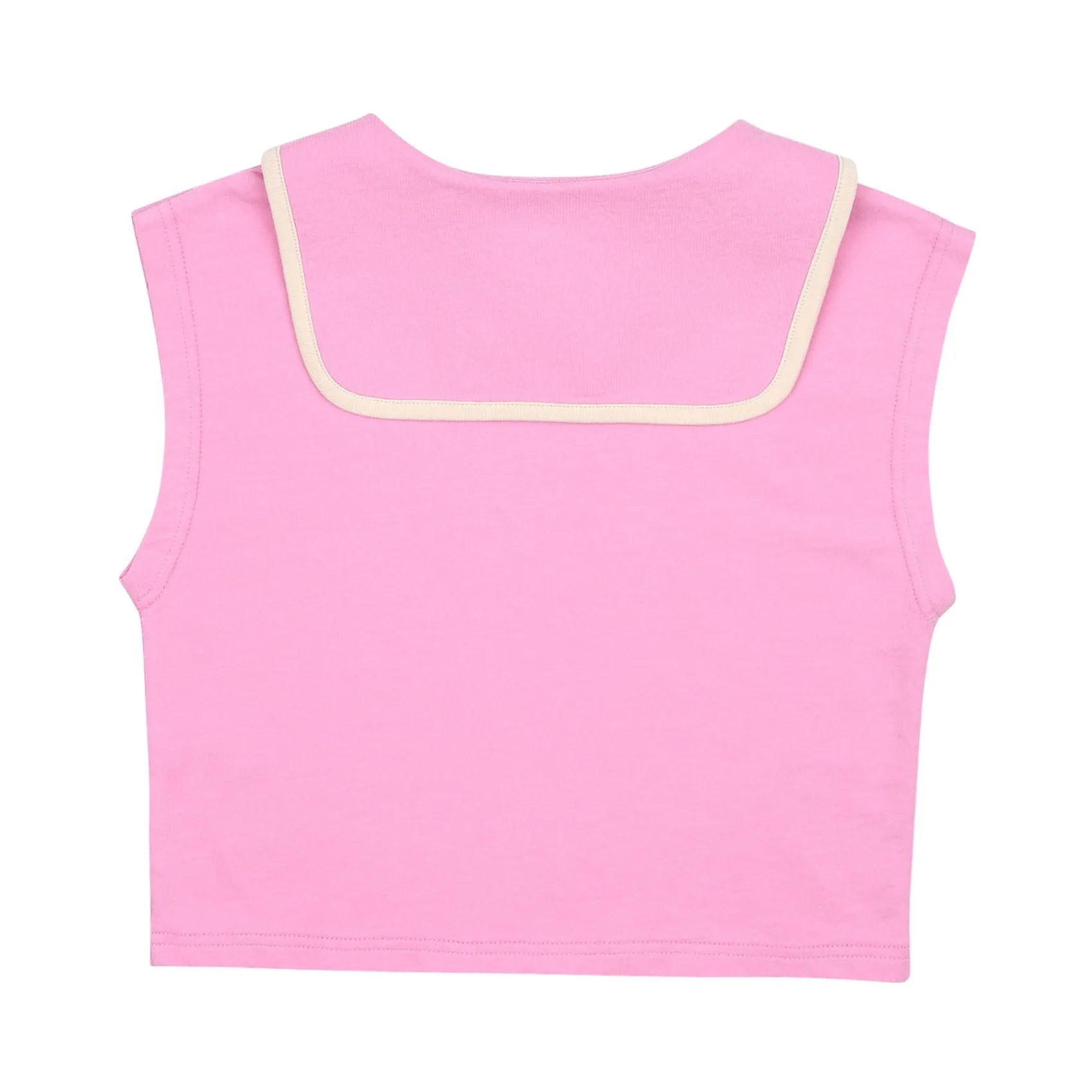 Peace Collar Sleeveless Tee in Pink by Jelly Mallow
