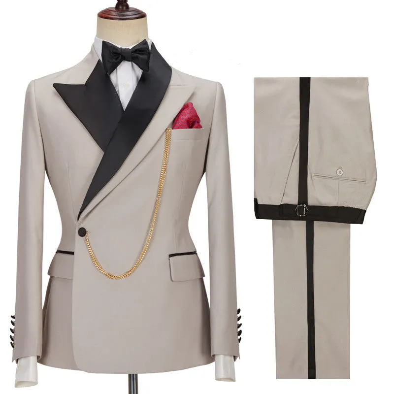 Peaked Lapel Slim Fit Men Suits for Prom