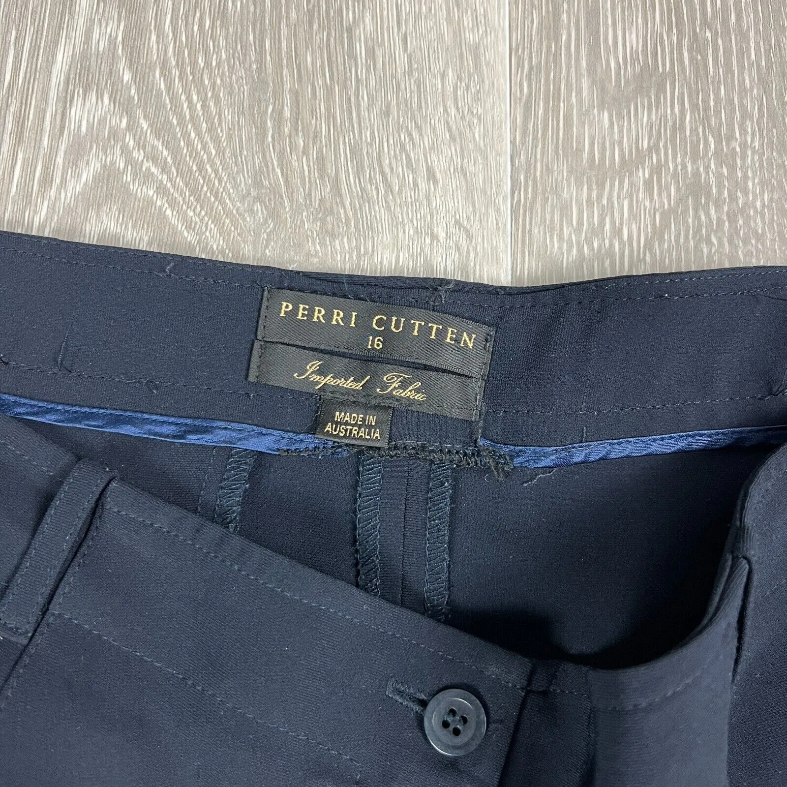 Perri Cutton Womens Navy Dress Pants Size 16 (Made in AU)