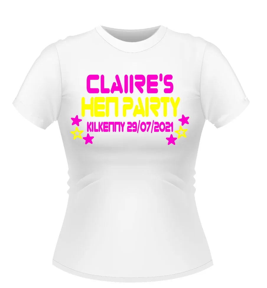 Personalised 80's Theme Hen Party T-Shirt