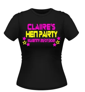 Personalised 80's Theme Hen Party T-Shirt
