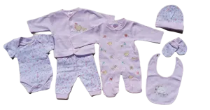 Pink Farm animal theme 7 piece Baby Layette set