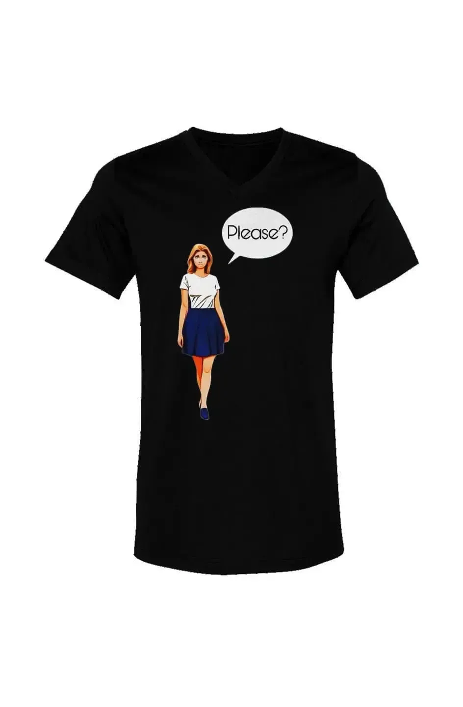 Please? Cincinnati V-Neck Short Sleeve Staple T-Shirt