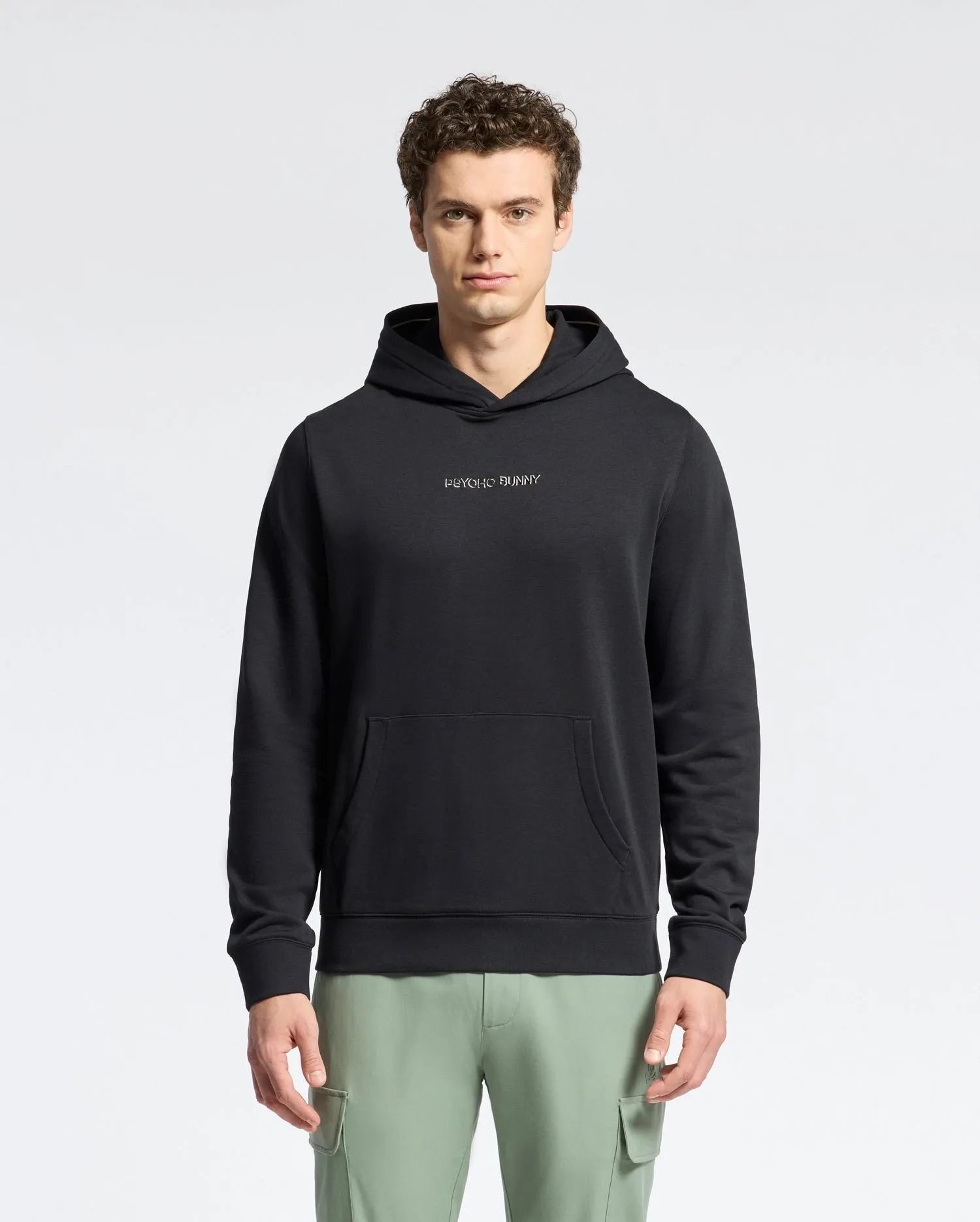 Psycho Bunny Nora Classic French Terry Wordmark Hoodie - Black