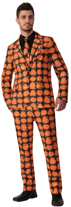 Pumpkin Dress Suit And Tie Std Adult Men Costume