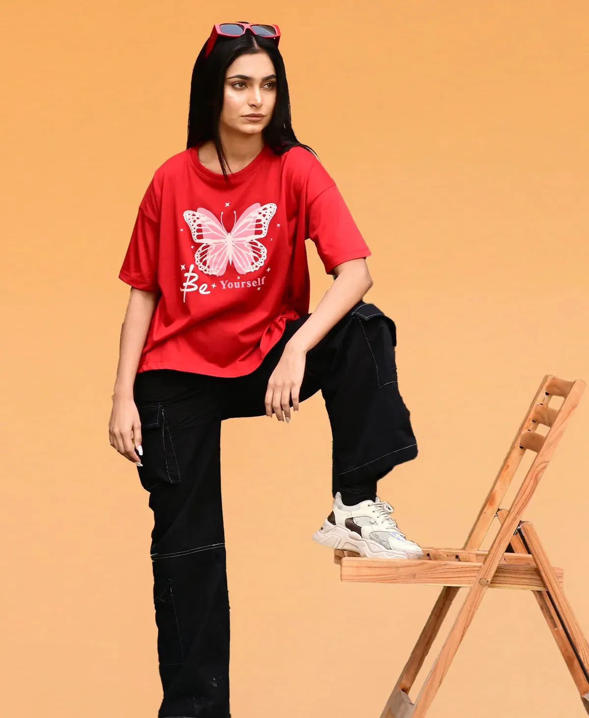 RED COTTON TEE-FT