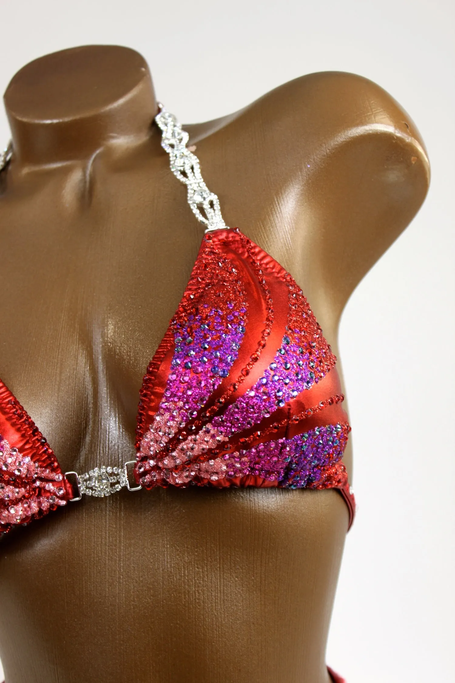 Red Purple Gradient Figure Competition Suit