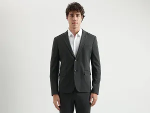 Regular Fit Lapel Collar Solid Pattern Blazer