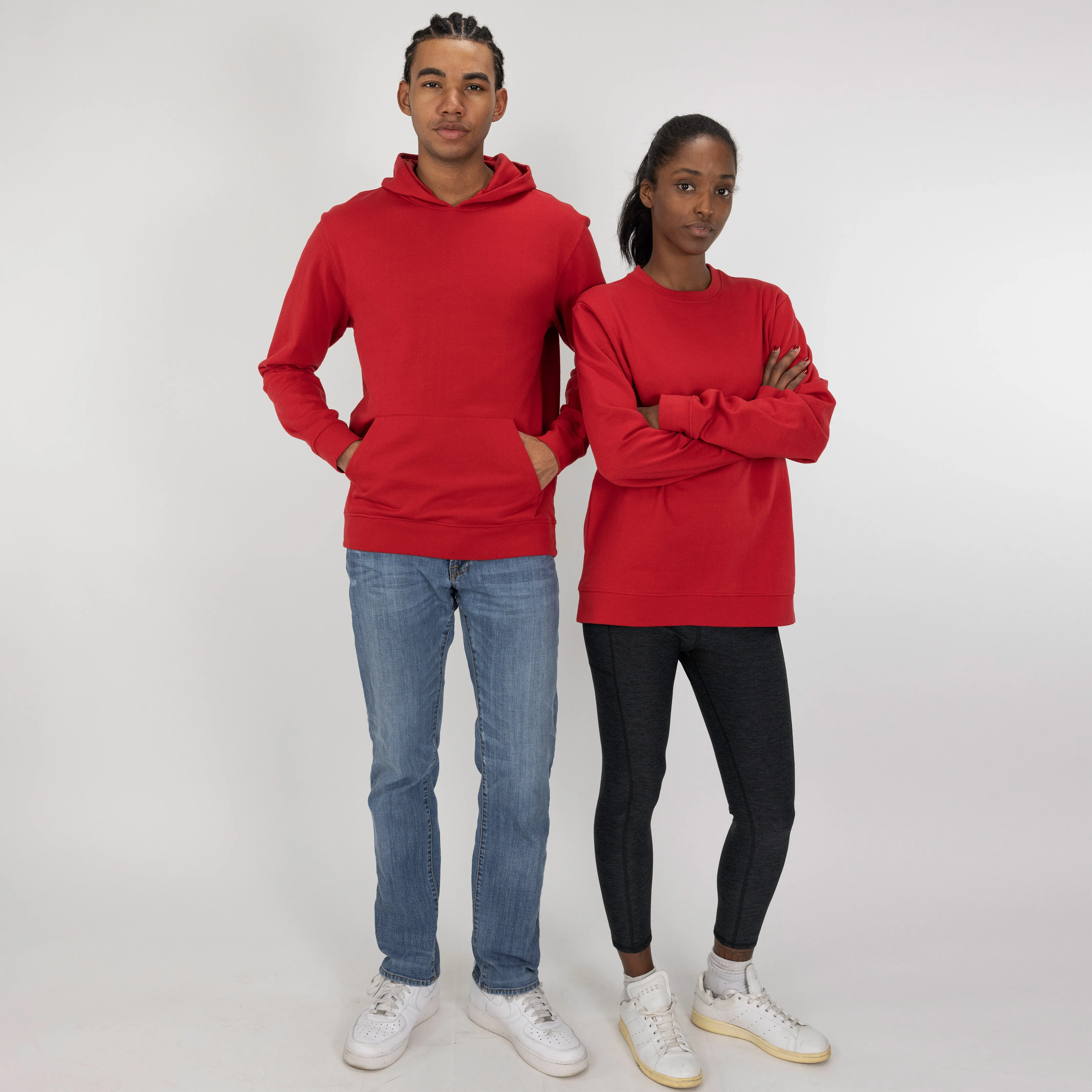 Retro Classic Pullover Hoodie - Red