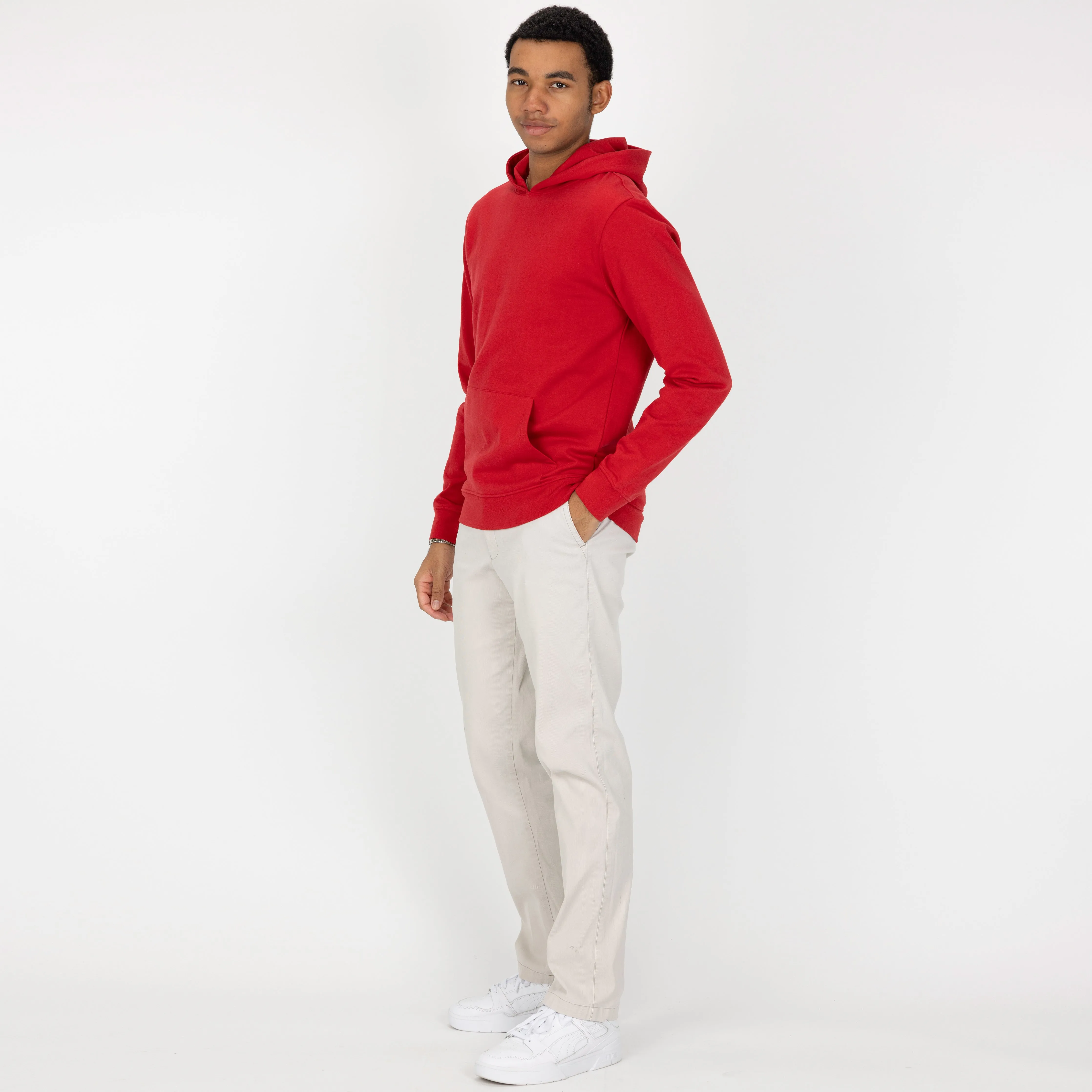 Retro Classic Pullover Hoodie - Red