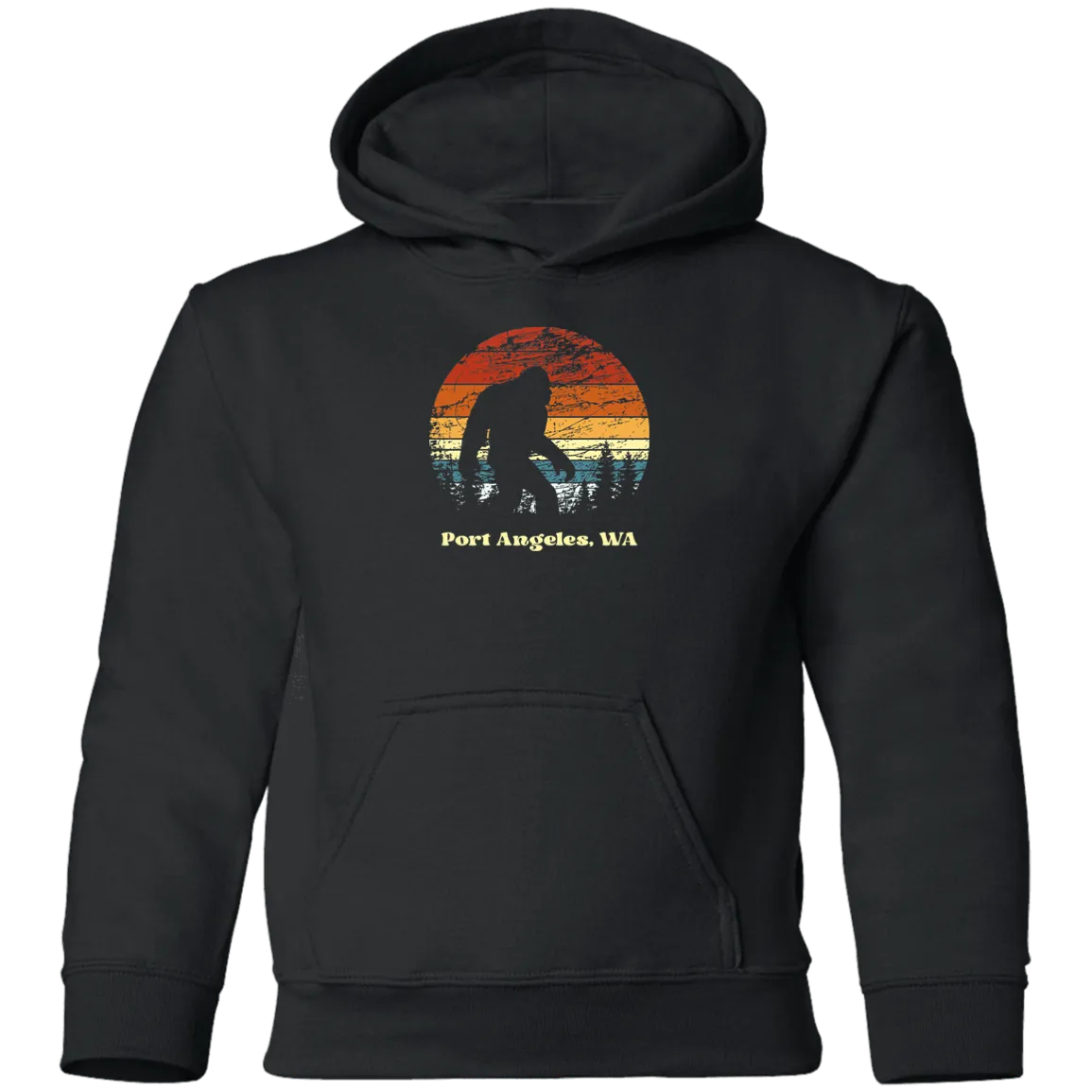 Retro Sunset Sasquatch PA Grunge Youth Pullover Hoodie