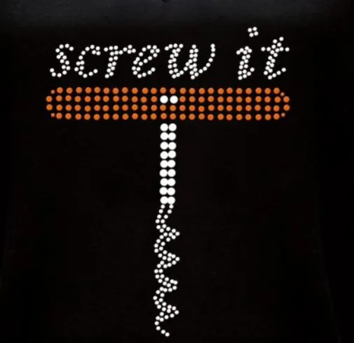 Rhinestone T-Shirt - Screw It