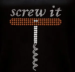 Rhinestone T-Shirt - Screw It
