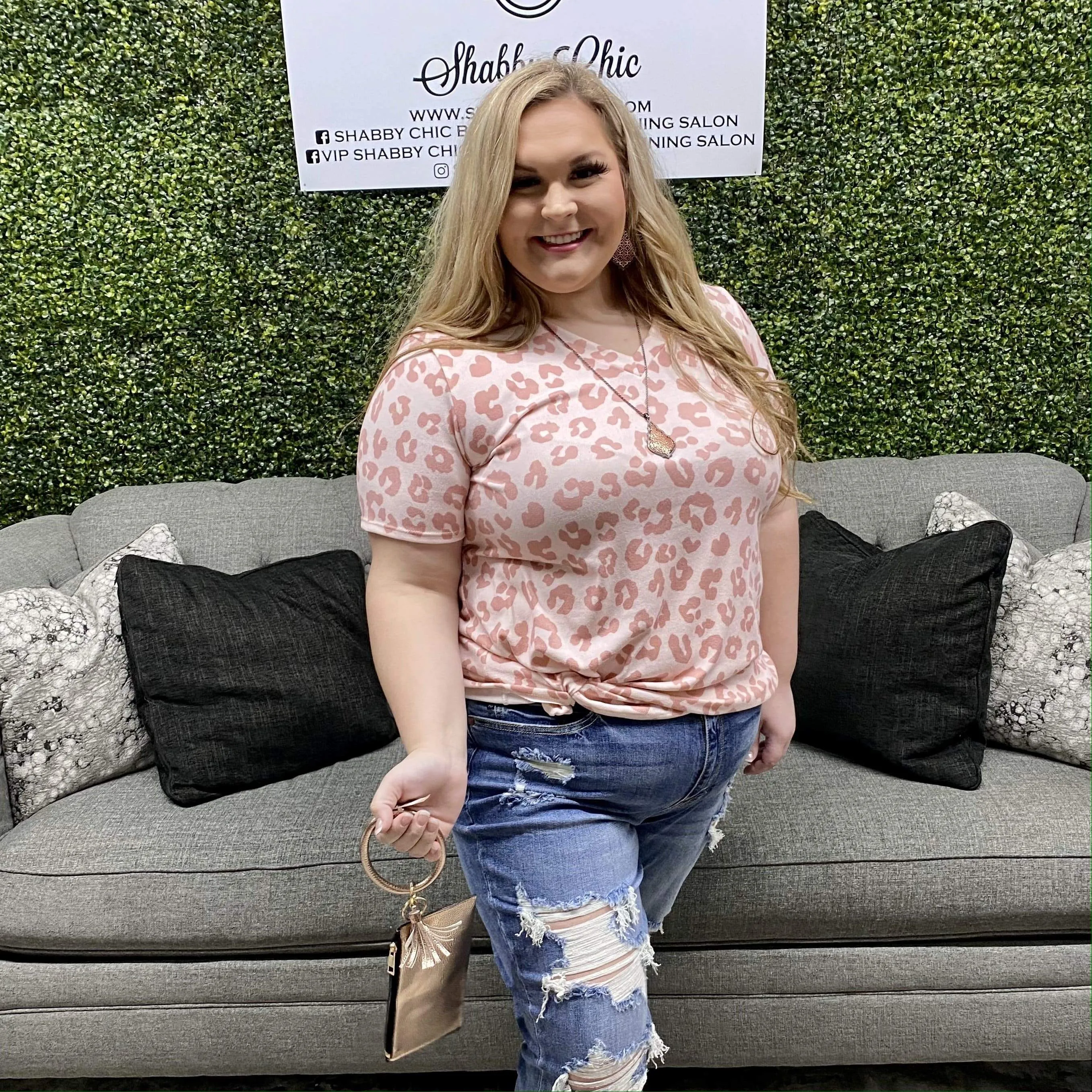 Rose Leopard Top